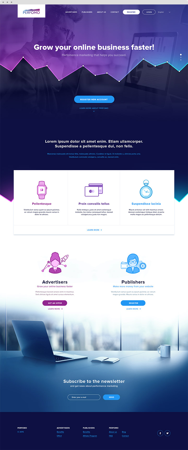 Perfomo-homepage-design