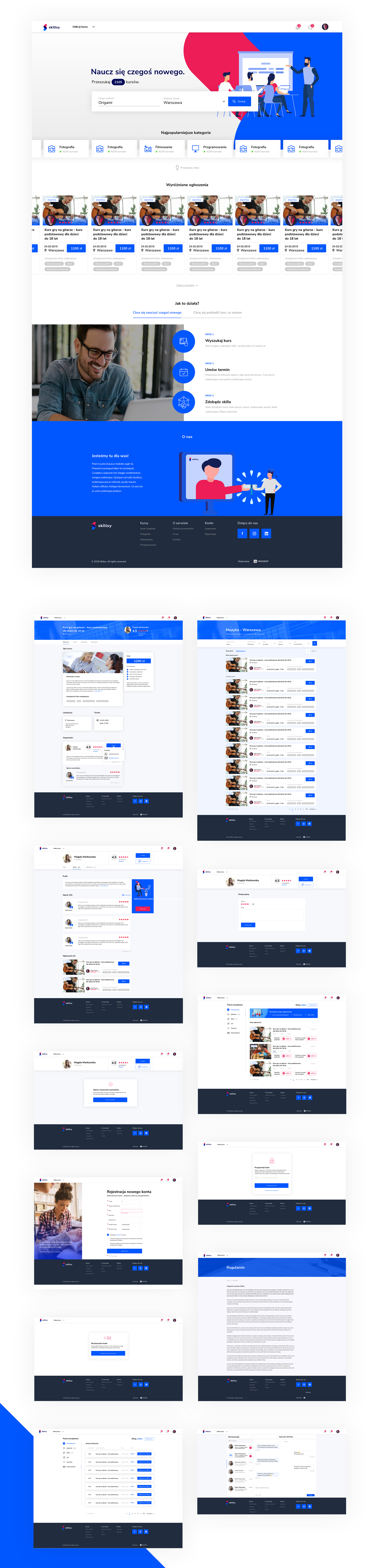 mockup widoku desktopowego platformy Skillsy, stworzonej przez agencję digitalową frogriot